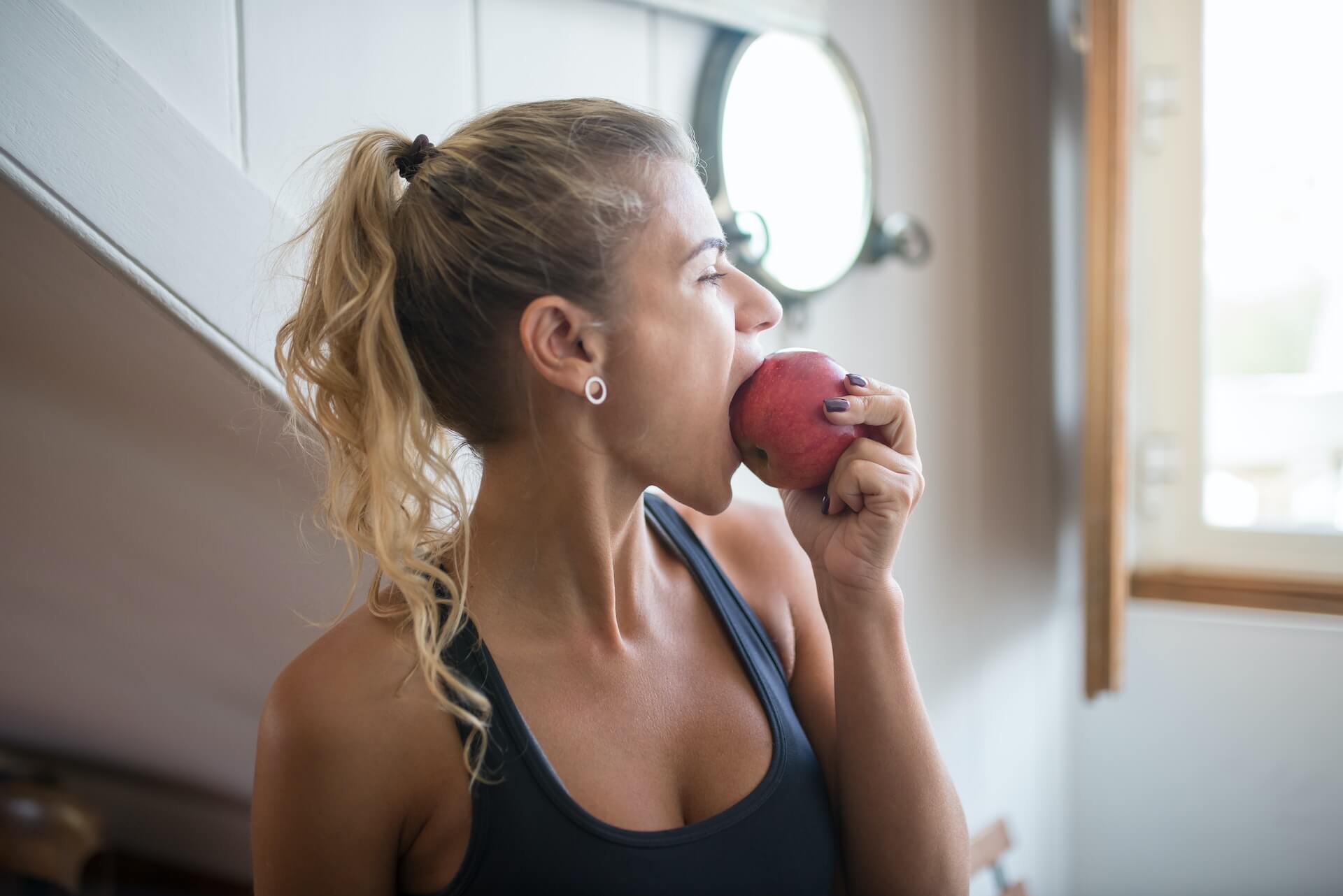 eating an apple
