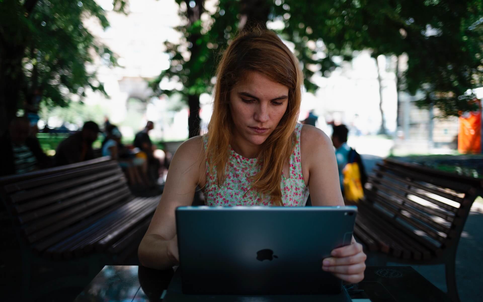 Creative professional focused intensely on their work