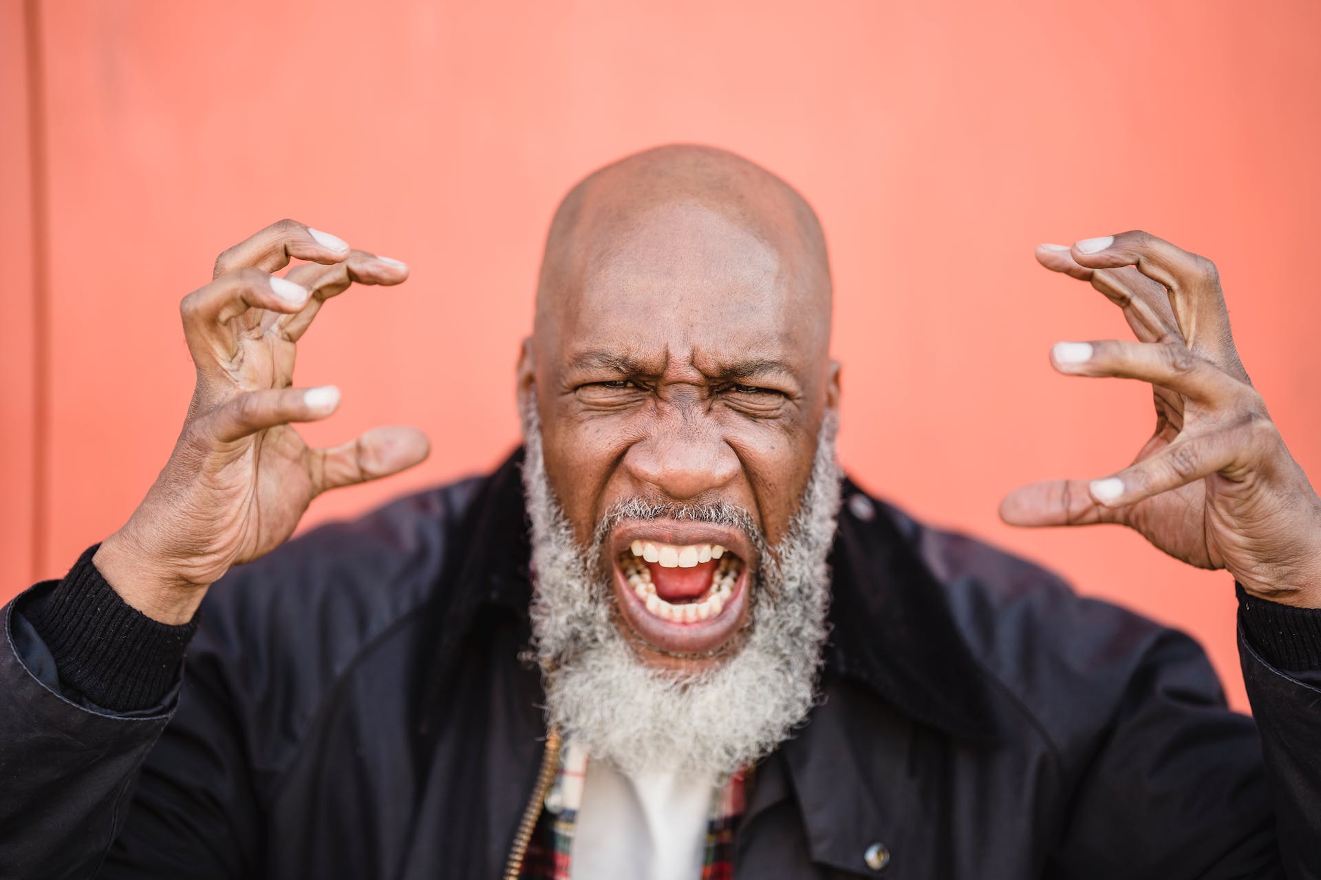 Furious man shouting