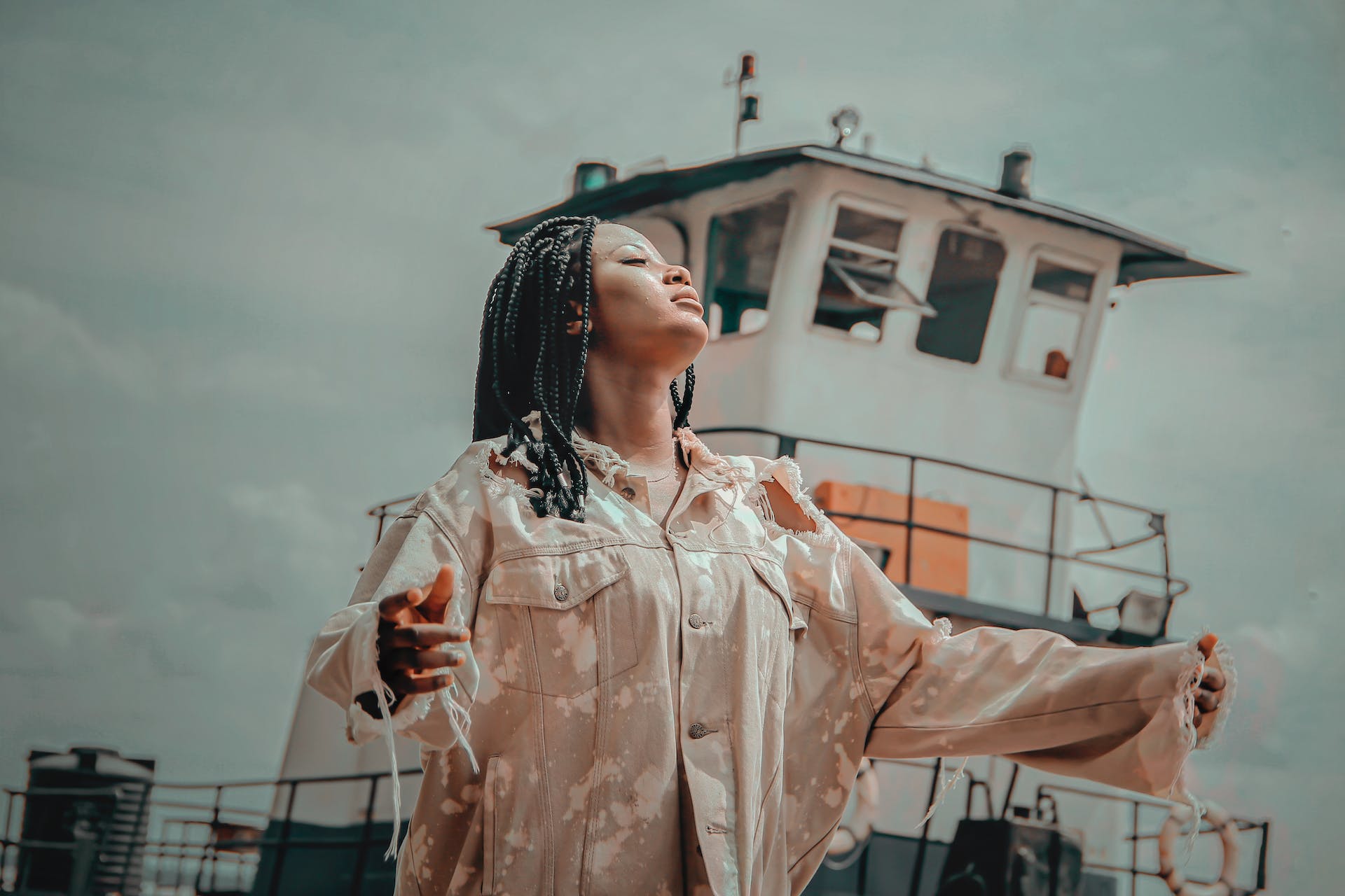 Woman breathing fresh air