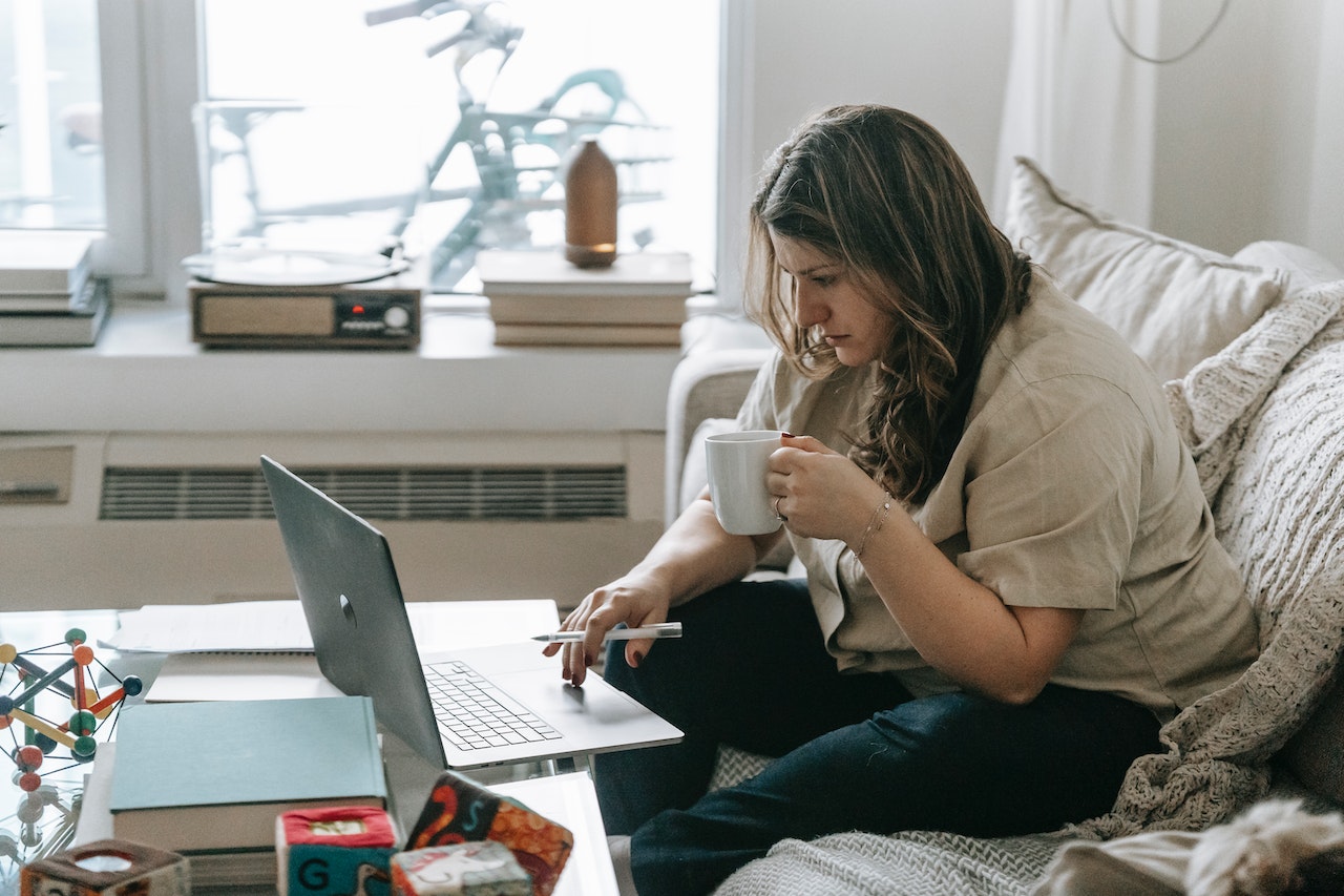 Woman researching ADHD
